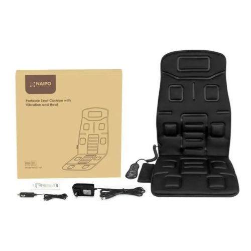 Массажная подушка  NAIPO Portable Seat Cushion with Vibration and Heat MGC-168 UA - фото №3